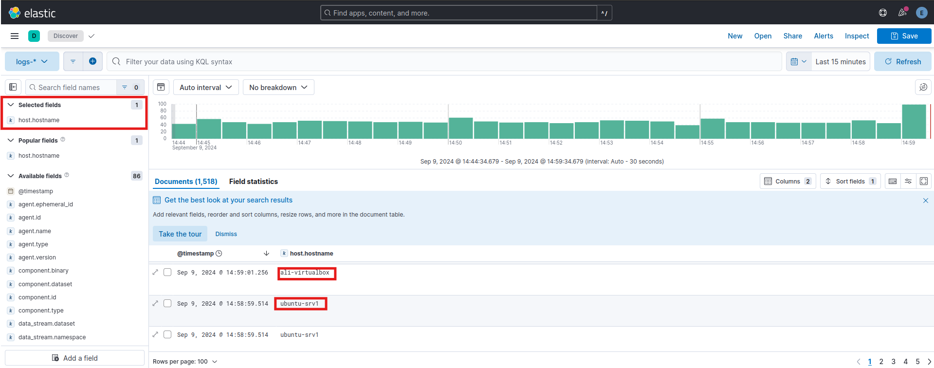 Discover Tab Checking installed agent
